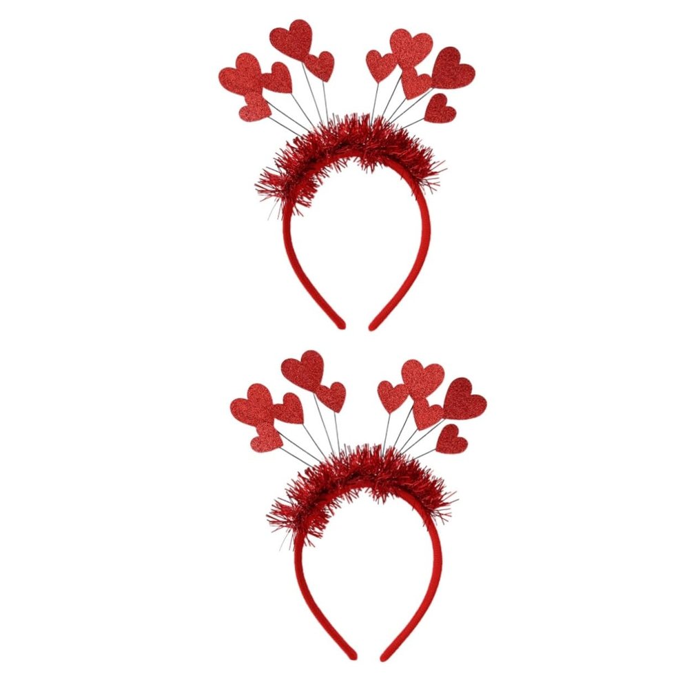 ABOOFAN 2-Piece Sequin Heart Headbands