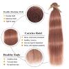 Brazilian Straight Human Hair Bundles, 100% Human Hair, Woven, Rose Gold, Pink, Remy Hair, 3-Bundle Hair Extensions (Size: 26 26 26 26) view 2
