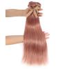 Brazilian Straight Human Hair Bundles, 100% Human Hair, Woven, Rose Gold, Pink, Remy Hair, 3-Bundle Hair Extensions (Size: 26 26 26 26) view 3