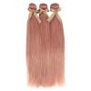Brazilian Straight Human Hair Bundles, 100% Human Hair, Woven, Rose Gold, Pink, Remy Hair, 3-Bundle Hair Extensions (Size: 26 26 26 26) view 4