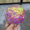 50 g/piece Metallic Feather Bean Yarn for Hand Knitting and Contrast Crochet, Companion Yarn, Long-Hair Eyeflash Fancy Line (Color: 9) view 3