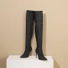 11 cm/4.33 in Women's Denim Thigh-High Stiletto Boots, Pointed Toe, Black, EU 43 view 4