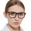 OCCI CHIARI Blue-Light-Filtering Reading Glasses for Women 4.0, Medium Rectangular Computer Glasses, Fashionable Readers with Metal Hinges (Black, 400) view 1