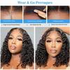 4x4 Lace Human Hair Bob Wig, Deep Curly, Glueless, Natural Black, 10 Inch view 2