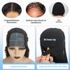 4x4 Lace Human Hair Bob Wig, Deep Curly, Glueless, Natural Black, 10 Inch view 4
