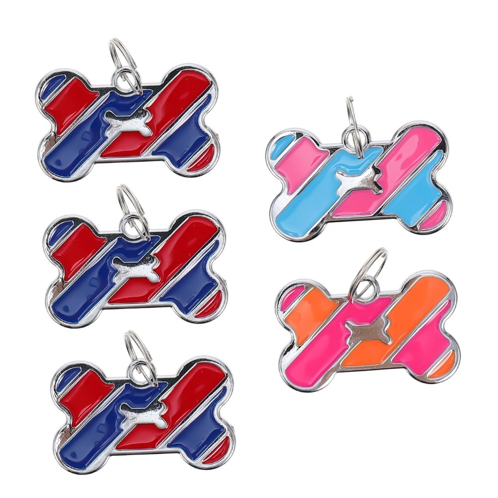 minkissy 5-Pack Bone-Shaped Pet ID Tags