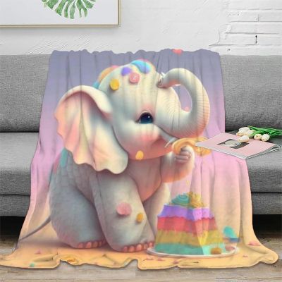 Strunt Cute Elephant Fleece Blanket, Cashmere-Feel Cozy Throw for Children and Adults, 60 x 80 in (150 x 200 cm)
