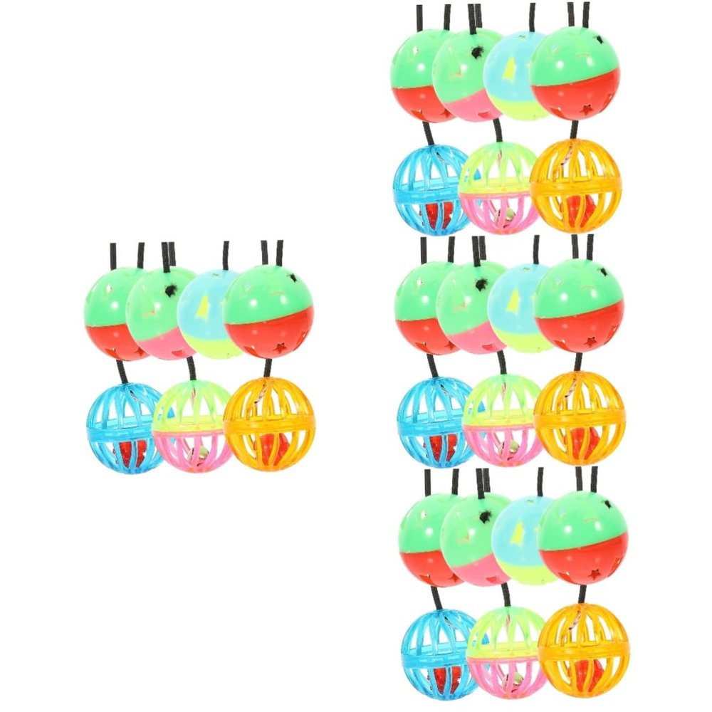 FRCOLOR 28-Piece Reptile Toy Set with Bell Balls and Suction Cups