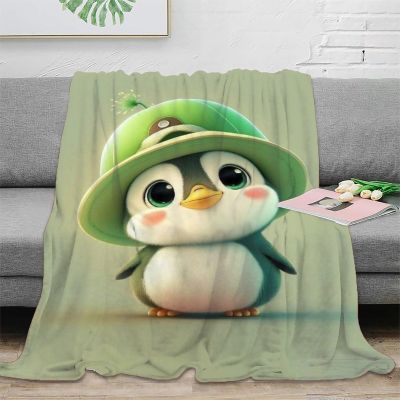 Cute Penguin Cartoon Animal Blanket, Soft Lightweight Fleece Blanket for Warmth Year-Round, 60 x 80 in (150 x 200 cm)