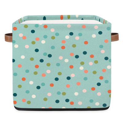 TropicalLife 36 L Foldable Fabric Storage Basket with Colorful Dots