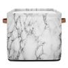 TropicalLife Marble Storage Basket, White and Black, 36 L, Foldable Fabric Storage Bin view 1