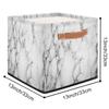 TropicalLife Marble Storage Basket, White and Black, 36 L, Foldable Fabric Storage Bin view 2