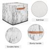 TropicalLife Marble Storage Basket, White and Black, 36 L, Foldable Fabric Storage Bin view 3