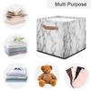 TropicalLife Marble Storage Basket, White and Black, 36 L, Foldable Fabric Storage Bin view 4
