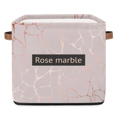 TropicalLife Marble-Pattern Storage Basket, 36 L, Foldable