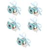 minkissy 5-Piece Pet Collar Set with Floral Decorations for Kittens and Small Cats, Blue Stripe Fabric view 1