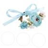 minkissy 5-Piece Pet Collar Set with Floral Decorations for Kittens and Small Cats, Blue Stripe Fabric view 2