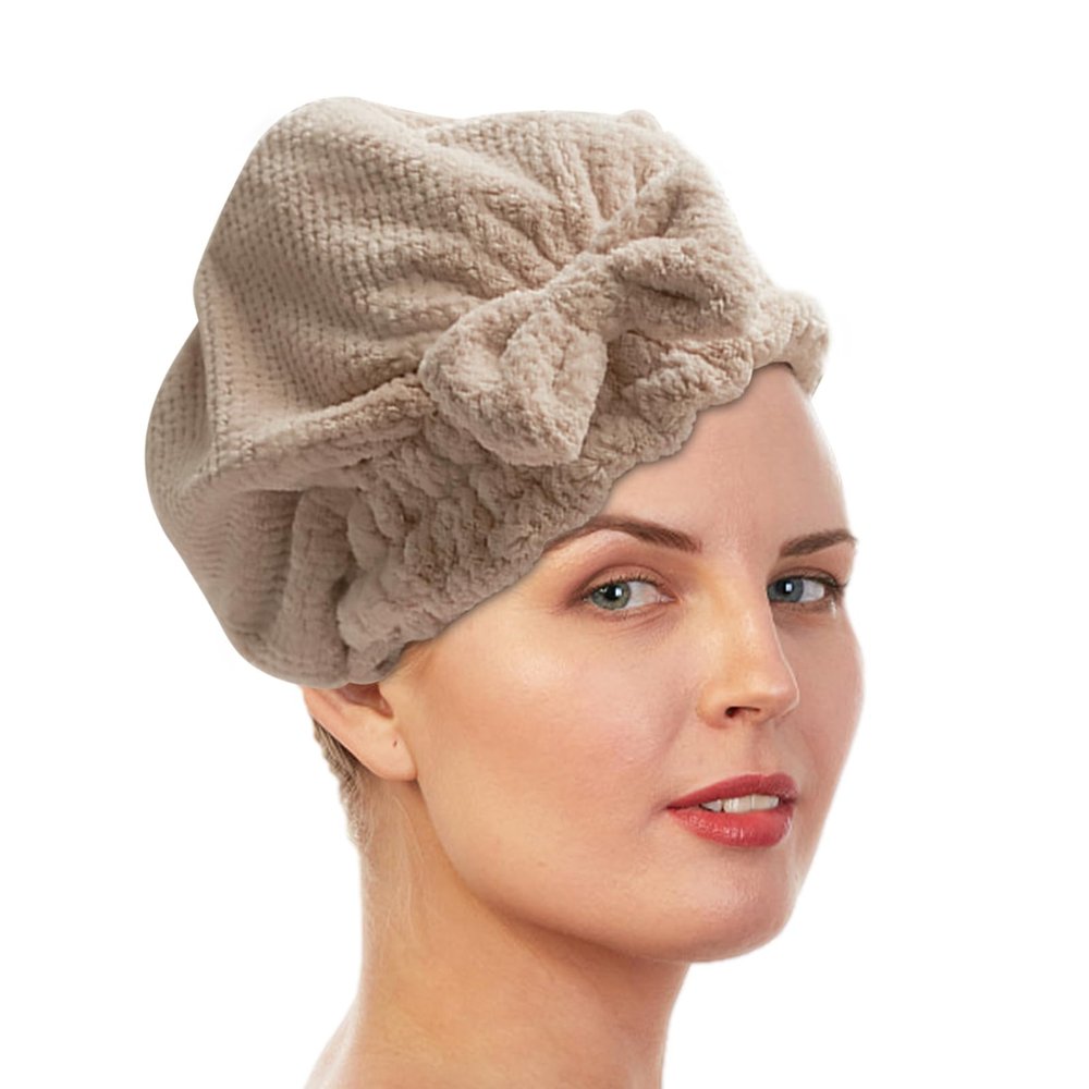 Vesone Quick-Dry Hair Towel Wrap with Bow Knot