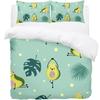 3-Piece Queen Duvet Cover Set with 2 Pillowcases, Breathable Tencel, Green Avocado Pattern view 2