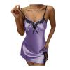 SPABOY Women's Silk Satin Lace Lingerie Dress view 3