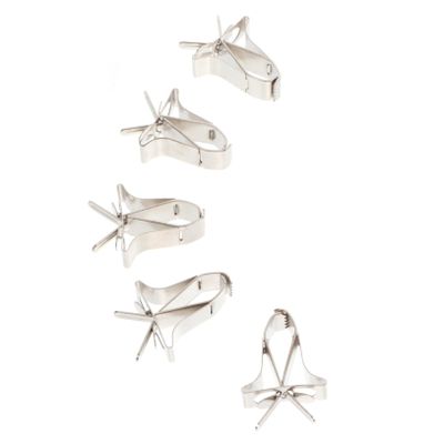 5 Stainless Steel Food Clips for Bird Cages, Silver