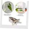 5 Stainless Steel Food Clips for Bird Cages, Silver view 3