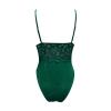 SUNMME Sexy Lace Teddy Lingerie Bodysuit for Women, Green, XL view 2