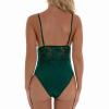 SUNMME Sexy Lace Teddy Lingerie Bodysuit for Women, Green, XL view 3