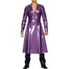 Black Latex Fetish Rubber Cheongsam Dress with Back Zipper, Orange, S view 1