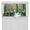 MIRRORANG 120 x 46 cm Forest Terrarium Background, Tropical Aquarium Background with Sunny Green Giant Tree Reptile Habitat Scene, Durable Vinyl view 2