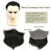 Men’s Front Hairpiece, 5.9 × 2.75 in, Natural Hairline Replacement, W-Shaped Tip, Thin Skin Base, Black view 2