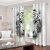 SATUSA Blackout Curtains with 3D White Tiger Pattern, 2-Piece Set, 79 x 63 in view 3
