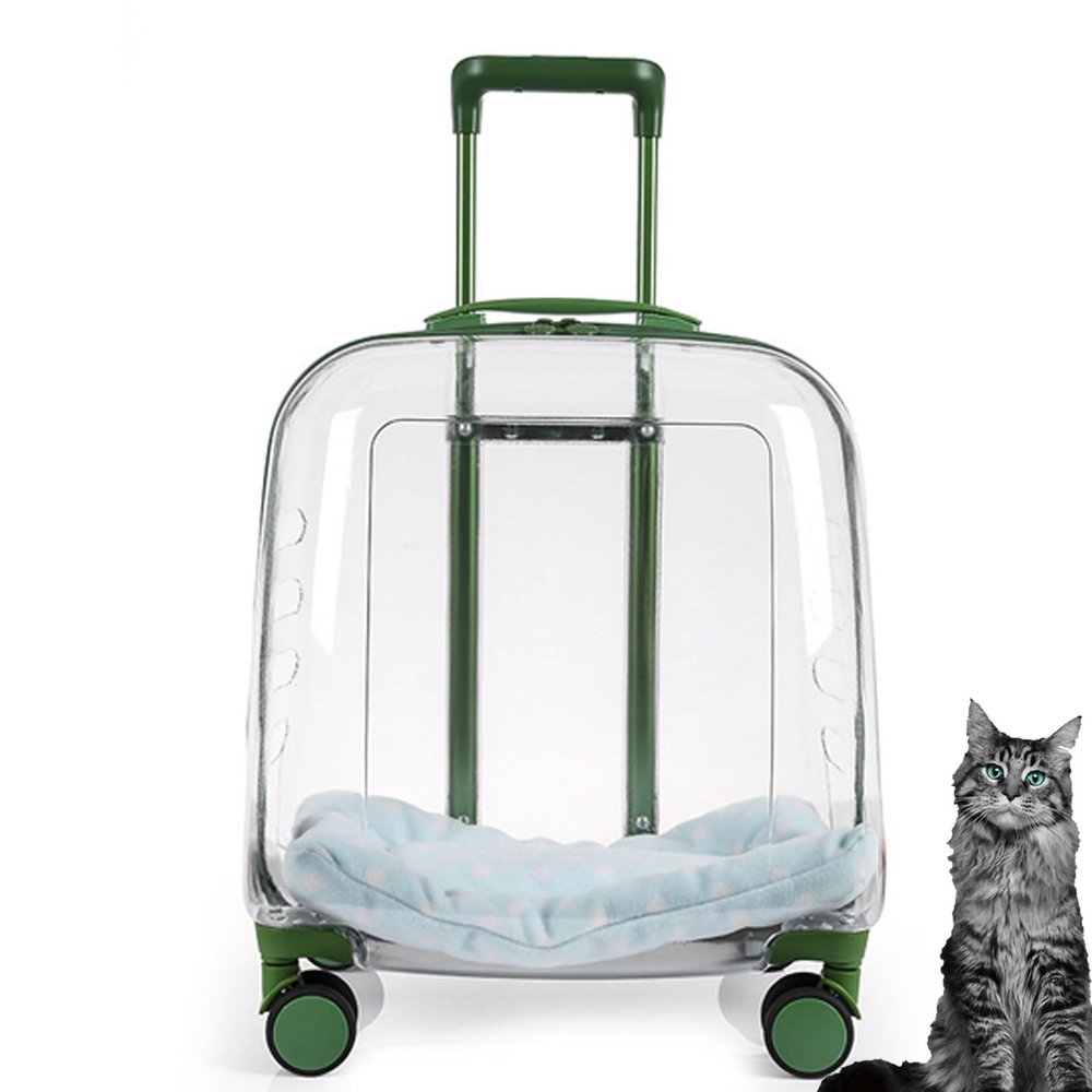 GAMAK 2-in-1 Pet Trolley Carrier with Telescopic Handle and Wheels, for Cats and Dogs up to 10 kg, 41 x 41 x 31 cm, Color B