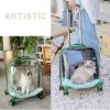 GAMAK 2-in-1 Pet Trolley Carrier with Telescopic Handle and Wheels, for Cats and Dogs up to 10 kg, 41 x 41 x 31 cm, Color B view 4
