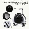 GAMAK Plastic Cat Carrier with Wheels and Telescopic Handle, Ventilated Travel Carrier for Small and Medium Pets, Color A view 3