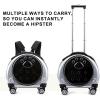 GAMAK Plastic Cat Carrier with Wheels and Telescopic Handle, Ventilated Travel Carrier for Small and Medium Pets, Color A view 4