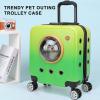 GAMAK Plastic Pet Carrier with Telescopic Handle and Wheels, 42 × 24 × 38 cm, Blue view 2