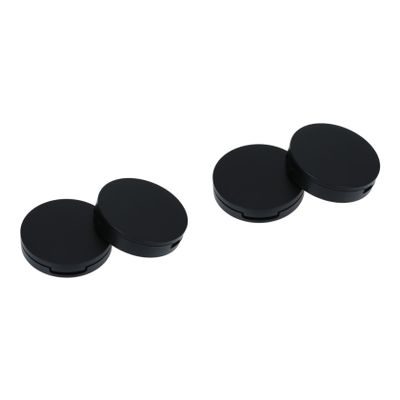 POPETPOP 4-Piece Round Refillable Cosmetic Containers with Mirrors, Black