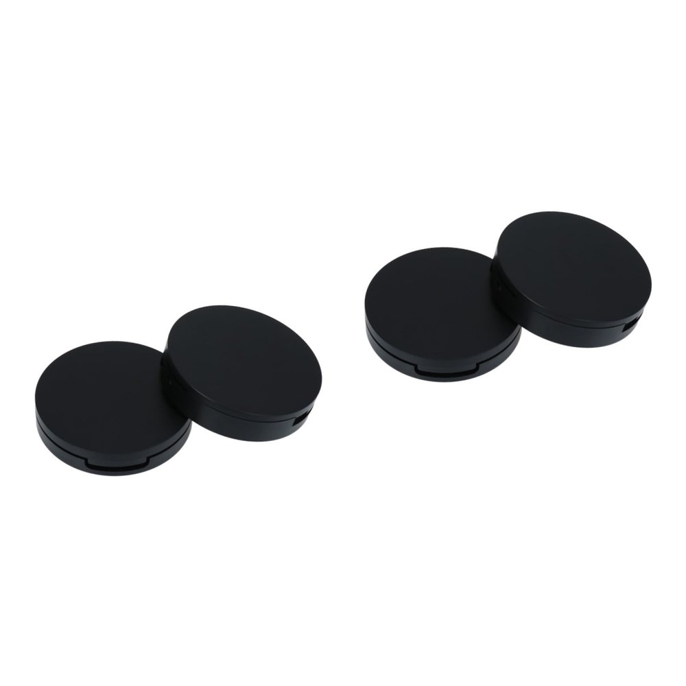 POPETPOP 4-Piece Round Refillable Cosmetic Containers with Mirrors, Black