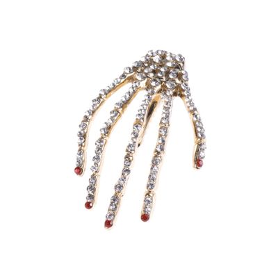 FRCOLOR Unique Skeleton Hair Clip for Women and Girls, Red, Stylish and Fashionable