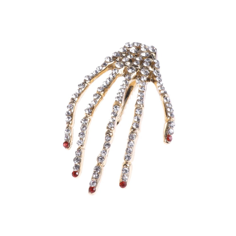 FRCOLOR Unique Skeleton Hair Clip for Women and Girls, Red, Stylish and Fashionable