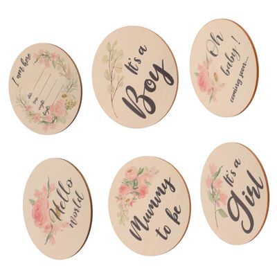 Kisangel 6 Round Birth Announcement Milestone Cards, 10 cm, for Newborns and Baby Showers