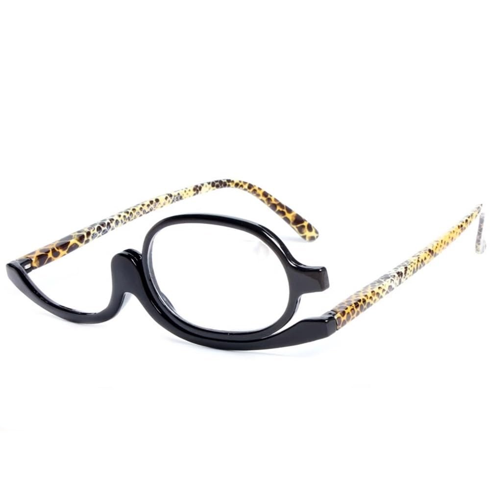 NILZA Flip-Down Makeup Reading Glasses for Women, Tortoiseshell, +3.00