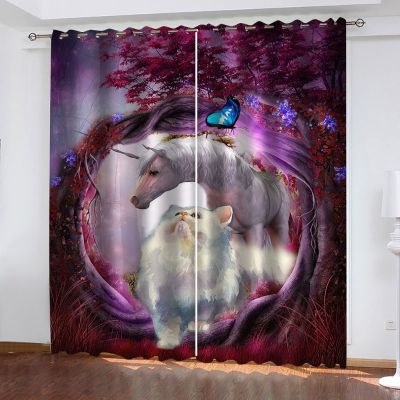GOKSEL Blackout Curtains, 2 Panels, 55 x 96 in, Large Tree Animals