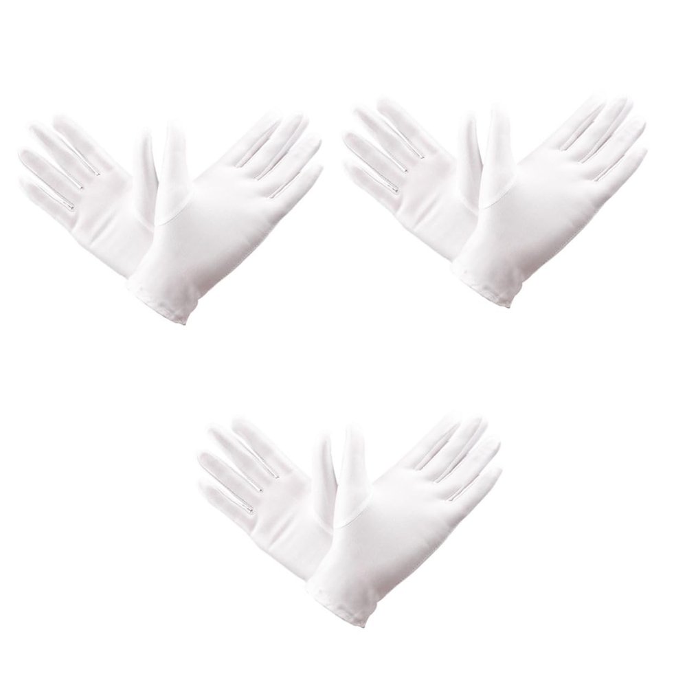 minkissy Elastic Cotton Gloves, 9 Pairs, White