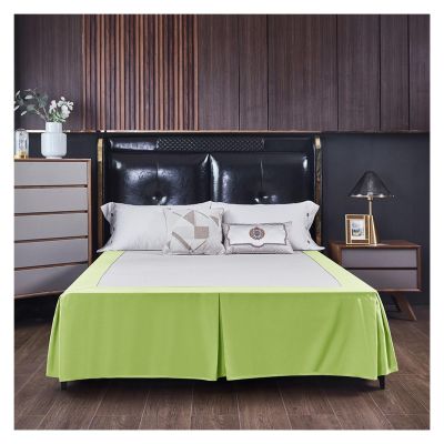 Solid-Color Bed Skirt with Split Corners for Home or Hotel, Twin/Full/Queen/King, 1 Piece 68 (Color 20, Twin 100 x 190 x 38 cm)
