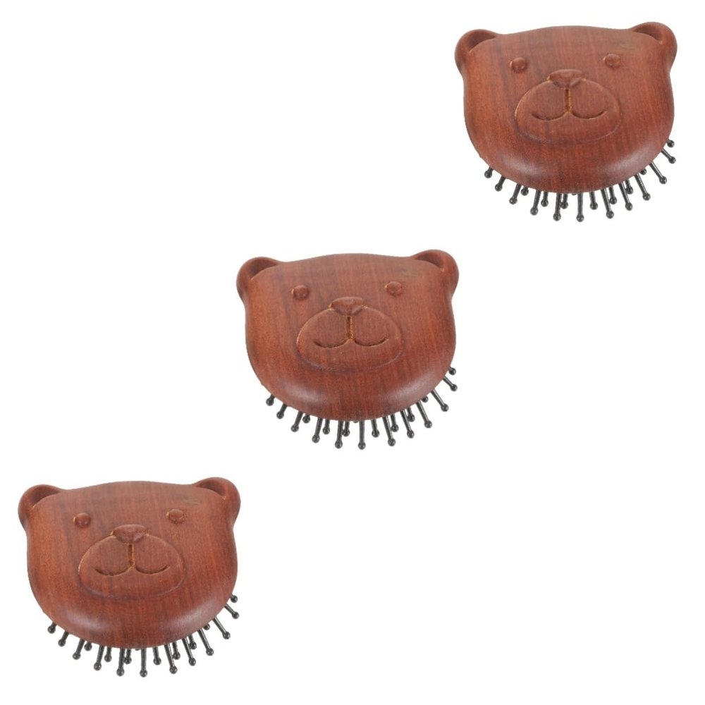 GLEAVI 3-Pack Wooden Scalp Massage Combs, Hair and Shampoo Brushes