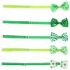 FRCOLOR 5-Pack Pet Bowties with Clover Design for St. Patrick's Day view 1
