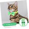 FRCOLOR 5-Pack Pet Bowties with Clover Design for St. Patrick's Day view 2