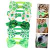 FRCOLOR 5-Pack Pet Bowties with Clover Design for St. Patrick's Day view 4